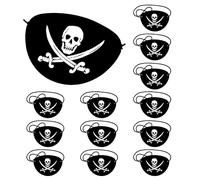 Lotsdonxia 12-Piece One-Eyed Caribbean Skull Felt Costume Accessories Comfortable Pirate Eye Patches for Halloween Cosplay, Christmas, Masquerade (Black)