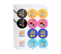Lotsdonxia 120 Pcs Multicoloured Thank You Stickers - 3 cm Round, Self-Adhesive Paper Labels for Small Business, Gift Wrap, Envelopes & Party Bags