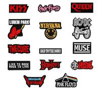 Lotsdonxia 14 Pcs Rock Style Embroidered Appliqué Patches - Fashionable Iron-On Patches Hot Melt Backing for Clothing Repair and Decoration