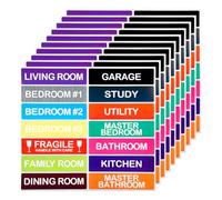 Lotsdonxia 140 Pcs Large Moving Labels for Boxes, 25x101mm, 14 Colour Coded Room Stickers & Fragile, Permanent Adhesive for Easy Home Organisation