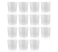 Lotsdonxia 15 Pcs 30ml Plastic Measuring Cups, Clear Graduated Liquid Measure for Kitchen, Laboratory & Medicine