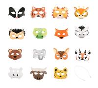 Lotsdonxia 15 Pcs Animal Masks Party Favors - Wild Jungle Safari Theme, Assorted Animal Designs for Dress-Up & Party