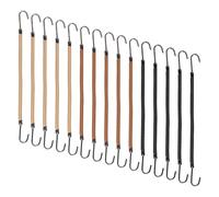 Lotsdonxia 15 PCS Ponytail Hooks, Elastic Bungee Hair Ties - Multi-Color for Secure Hold, Thick Curly Long Hairstyle & Damage-Free Hair (Light Brown, Black, Brown)