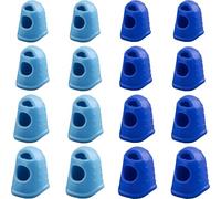 Lotsdonxia 16 Pcs Silicone Guitar Finger Protectors, Blue & Dark Blue - Anti-Slip Ukulele Finger Guards for Beginners & Professionals