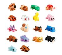 Lotsdonxia 18 Pcs 3D Printed Animal Figurines - Movable Joint Fidget Toys for Stress Relief, Educational Desk Decor, Collectible Articulated Model Set for Kids and Adults (Multi-Color)