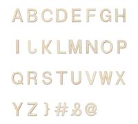 Lotsdonxia 180 Pcs Unfinished Wooden Letters and Numbers Set - Capital Alphabet Craft Kit for Kids' Learning, DIY Home Decor, Scrabble and Painting with Storage Box