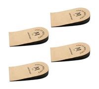 Lotsdonxia 2-Pack Adjustable Heel Lifts - Height Increasing Insoles, Shoe Lifts for Leg Length Discrepancy, Pain Relief, Brown Leather-Look Pads for Boots and Shoes (M)