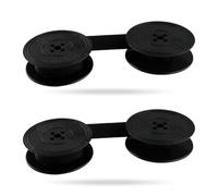 Lotsdonxia 2 Pairs Universal Typewriter Ribbon Black Twin Spool Replacement for Vintage & Manual Machines - Durable Ink, Easy Install