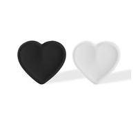 Lotsdonxia 2 PCS Airbag Cell Phone Holders, Cartoon Love Shape Retractable Desktop Lazy Silicone Folding Stand for Supporting Cell Phones, Tablets(Black,White)