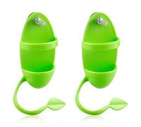 Lotsdonxia 2 Pcs Bird Cuttlebone Feeders with Perches - Non-Toxic Easy Fit Secure Plastic Holders for Parrots, Budgies & Small Birds (Green)