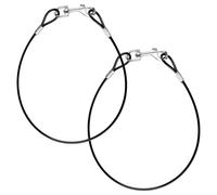 Lotsdonxia 2 Pcs Chew-Proof Dog Lead - Durable Heavy-Duty Steel Cable Leash with PVC Coating, Non-Tangle Extension Connects to Collars and Harnesses for Outdoor Use (Black)