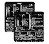 Lotsdonxia 2 Pcs Computer Shortcut Stickers, Square with White Letters on Black Background, Waterproof PVC Water Glue Shortcut Tips for Laptop and Desktop Computers