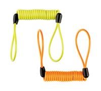 Lotsdonxia 2 Pcs Disc Lock Reminder Cable, Coiled Safety Tether, Prevents Riding Accidents, High-Visibility Anti-Theft Alert System for Motorbikes and Scooters (Yellow and Orange)