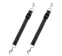 Lotsdonxia 2 Pcs Dog Collar Clip, Retractable Safety Lead Connector with Double Backup Clasps - Adjustable Reflective Nylon Clip for Harness to Collar Security (Black)