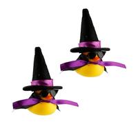 Lotsdonxia 2 Pcs Duck Car Ornament, Fun Rubber Duck with Swim Ring, Sunglasses and Other Accessories, Squeezable Dashboard Decor for Cars, Gifts (Halloween)