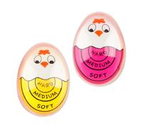 Lotsdonxia 2 Pcs Egg Timer, Colour-Changing Acrylic Egg Timer Tools, Soft, Medium, Hard Boiled Indicator for Kitchen Cooking (Yellow and Red)