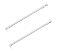 Lotsdonxia 2 PCS Extendable Tension Curtain Rods - Rust-Proof Adjustable 30-50cm No-Drill Shower, Wardrobe & Kitchen Poles (White)