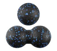 Lotsdonxia 2 PCS Fascia Balls,Peanut Massage Ball,Muscle Massage Foam Roller,Deep Tissue Massage for Massaging Muscles After Gym Workouts(Black,Blue)