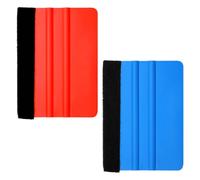 Lotsdonxia 2 Pcs Felt Squeegees, Squeegee Scraper Tool Kit Felt Vinyl Squeegee with Polypropylene Materials for Bike Grooming, Cars, Trucks, Trailers(Red & Blue)