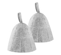 Lotsdonxia 2 Pcs Felted Sauna Hats for Women & Men - Natural Style Breathable Steam Bath Cap with Moisture-Wicking Design, Thermal Protection for Spa, Sauna & Hot Springs (Grey)