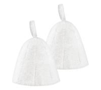 Lotsdonxia 2 Pcs Felted Sauna Hats for Women & Men - Natural Style Breathable Steam Bath Cap with Moisture-Wicking Design, Thermal Protection for Spa, Sauna & Hot Springs (White)