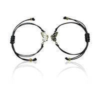 Lotsdonxia 2 Pcs Friendship Bracelets, Butterfly Matching Bracelets for Friends Sisters Couples, Adjustable Long Distance Relationship Gifts, Durable Alloy & Cord