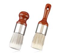Lotsdonxia 2-Pcs Furniture Salve Brush Set, Soft PET Bristles & Ergonomic Wood Handle - Versatile Leather & Wood Cleaner, Wax Applicator for Car Interiors and Home Maintenance