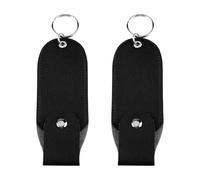 Lotsdonxia 2 Pcs Mini Pepper Spray Pouch, Black PU Leather Protective Holster - Portable Self-Defense Keyring Case for Women's Bag & EDC