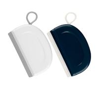 Lotsdonxia 2 Pcs Mini Shower Squeegees - Flexible Window Scraper, Streak-Free Scraper for Car Glass, Bathroom, Kitchen Cleaning, Shower Doors and Mirrors (White, Blue)