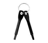 Lotsdonxia 2 Pcs Multifunction Screwdriver Keychain Set - Portable Flathead & Phillips Tool, Black Stainless Steel for Everyday EDC & Outdoor Repair
