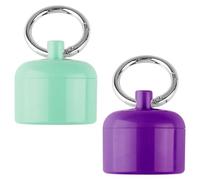 Lotsdonxia 2 Pcs Portable Ring & Jewellery Storage Box - Travel-Ready ABS Holder with Keychain, Protective Compact Case for Jewellery Care (Green+Purple)