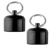 Lotsdonxia 2 Pcs Portable Ring & Jewellery Storage Box - Travel-Ready ABS Holder with Keychain, Protective Compact Case for Jewellery Care (Black)