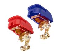 Lotsdonxia 2 Pcs Quick Release 12V Battery Terminal Clamps, Red & Blue Copper Connectors for Car, Caravan, Motorhome & Vehicle Batteries