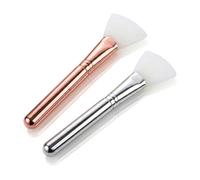 Lotsdonxia 2 Pcs Silicone Face Mask Applicator Brushes, Rose Gold and Silver - Beauty Tool for Even Application of Mud, Lotion & Mixed Masks