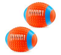 Lotsdonxia 2 Pcs Small Latex Squeaky Dog Ball - Interactive Chew Toy for Puppies & Small Dogs, Soft Rubber Football for Fetch & Play (Orange)
