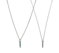 Lotsdonxia 2-Pcs Stainless Steel Breathing Necklace, Multicoloured - Anxiety & Stress Relief Aid for Mindful Meditation, Adjustable Chain for Women & Men