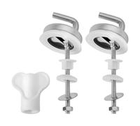 Lotsdonxia 2-Pcs Stainless Steel Toilet Seat Hinge Fixing Kit, Silver Replacement Fittings & Durable Repair Parts for Bathroom