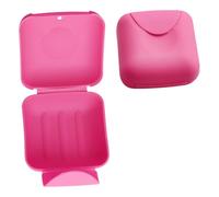 Lotsdonxia 2 Pcs Travel Soap Case Holder - Waterproof and Leakproof Soap Dish with Lid Compact and Portable for Travel, Outdoor Activities, and Camping (Rosy)