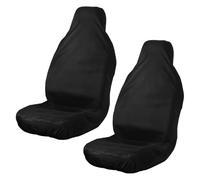 Lotsdonxia 2 Pcs Universal Car Seat Covers, Waterproof Nylon Front Seat Protectors with Breathable Design, Heavy Duty Anti-Sweat Auto seating Covers for Most Cars (Black)