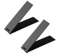 Lotsdonxia 2 Pcs Universal Phone Kickstand - Slim Adhesive Aluminium Stand for Vertical/Horizontal Viewing, Wireless Charger Compatible, Works with Most Different Brands of Phones (Black)