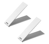 Lotsdonxia 2 Pcs Universal Phone Kickstand - Slim Adhesive Aluminium Stand for Vertical/Horizontal Viewing, Wireless Charger Compatible, Works with Most Different Brands of Phones (Silver)
