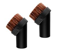 Lotsdonxia 2 Pcs Universal Vacuum Brush Attachment with Soft Horse Hair Bristles, Round Dust Brush and Hose Adapter for Efficient Cleaning of Floors, Furniture, Cars or Narrow Spaces