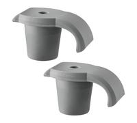 Lotsdonxia 2 Pcs Universal Walker Ski Pads - Heavy-Duty Rubber Glides for Walking Frames, Anti-Slip Ferrules for Enhanced Stability and Mobility Aid Safety (Grey)