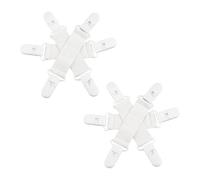 Lotsdonxia 2 Pcs White Bed Sheet Detanglers, 6-Clip Fabric & Plastic Laundry Clips - Stop Sheets & Duvets Tangling in Washer Dryer
