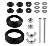Lotsdonxia 20-Pack Toilet Cistern Seal Plumbing Kit with Stainless Steel Bolts, 100mm M6 Bolt Through Seal with 1.5" Rubber Dome & 2" Foam Washer Set, Universal Bathroom Faucet Repair Parts