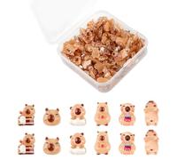 Lotsdonxia 200 Pcs Miniature Resin Capybara Figures with Storage Box, Tiny Animal Figurines, Crafting Supplies, Dollhouse Accessories, Micro Landscape Decor