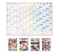 Lotsdonxia 2026 Year Wall Planner - Large Jan to Dec Yearly Planning Chart, UK Academic Calendar, Folded Poster Style Organiser for Home, Office and Classroom