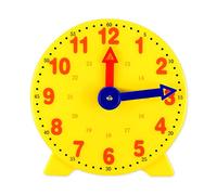 Lotsdonxia 24-Hour Teaching Clock Colourful Graphic Educational Clock for Children 10cm Diameter for Enhanced Time-Telling Skills (Yellow)