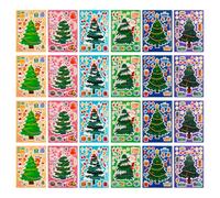 Lotsdonxia 24 Pcs Christmas Tree Stickers for Kids - DIY Festive Sticker Sheets for Party Favor Bags, Gift Wrapping, Holiday Crafts and Birthday Activity Supplies