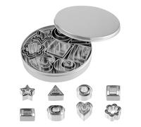 Lotsdonxia 24-Pcs Mini Cookie Cutter Set, Stainless Steel Geometric Molds for Polymer Clay, Pastry, Fruit & Baking Decoration